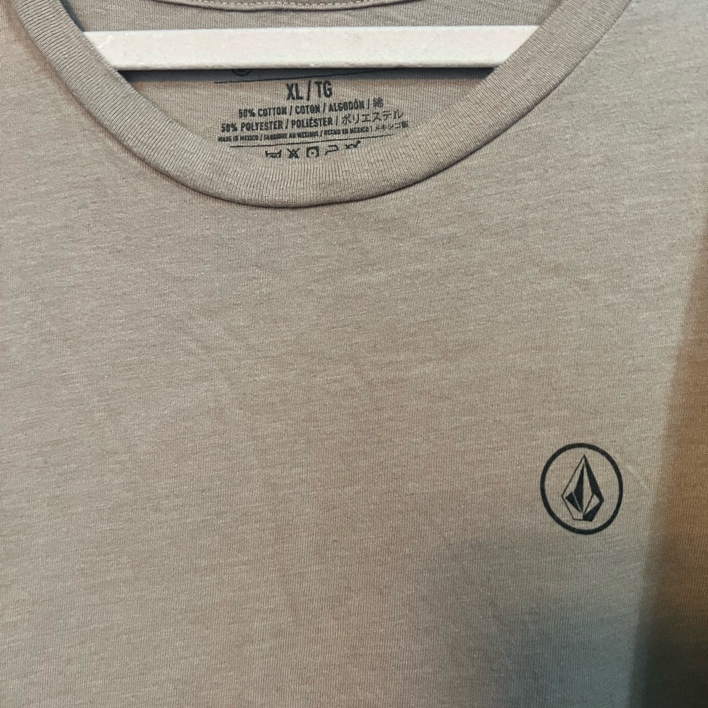 Volcom Pinkish Tan Short Sleeve Tee with Classic Crew Neck